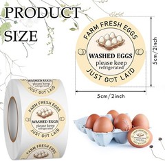 Farm Fresh Egg Stickers – 2 inch Egg Carton Sticker 500pcs, Fresh Eggs Sticke…