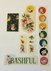 VINTAGE STICKERS The Disney Store SNOW WHITE AND THE SEVEN DWARFS