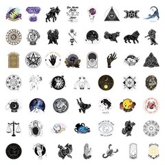 50pcs Constellations Zodiac Star Galaxy Northern Lights Starry Sky Sticker, 228