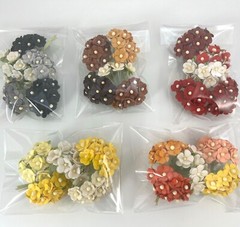 5/8″ or 1.5cm – 250 Cottage MIXED 5 bags Paper Flower Scrapbook (S10-250/Autumn)
