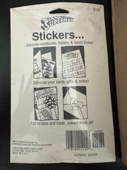 2 Vintage 1991 DC Comics SUPERMAN & 1 Vintage 1982 DC Comics Superhero stickers