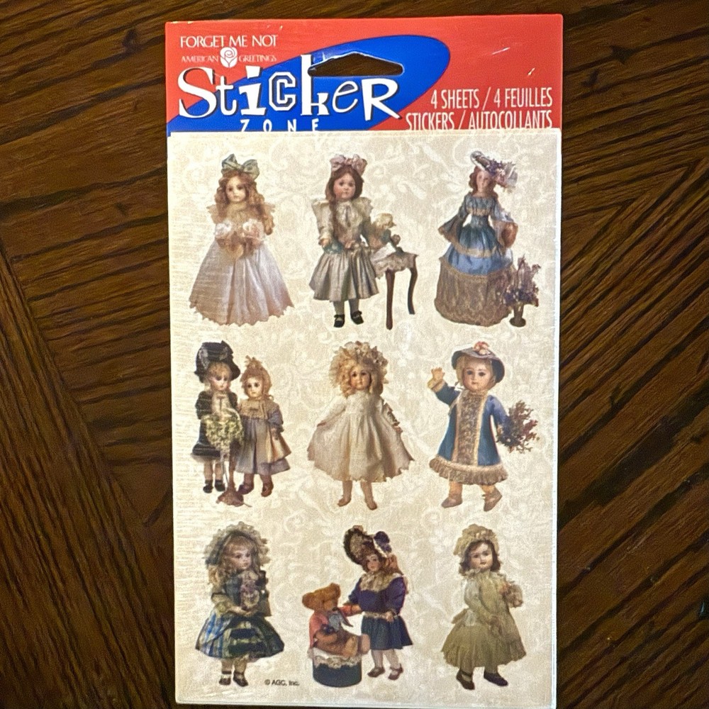 Vintage Victorian Doll Stickers NEW Sealed Forget Me Not 4 Sheets