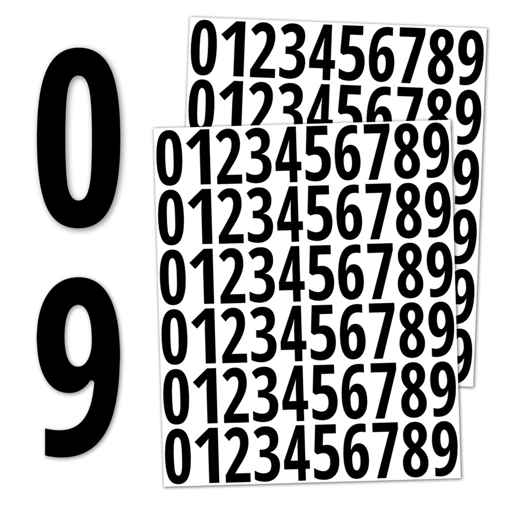 600 Pcs 1 Inch Waterproof Vinyl Number Stickers for Wood Plastic Glass Surfaces