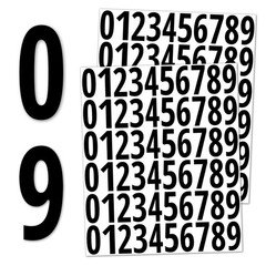 600 Pcs 1 Inch Waterproof Vinyl Number Stickers for Wood Plastic Glass Surfaces