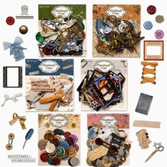300 Pcs Vintage Collage Stickers Set | Wax Seal, Button, Label & Film Frame Desi
