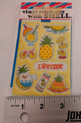 Vintage 1980’s Vinyl Stick-ons With Smell Pinapple Iagami Japan Stickers Sealed