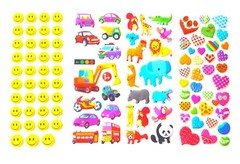 48 Sheet Kids Toddler Girl/Boy Fun Puffy Stickers Pack DIY Stickers Party Favors