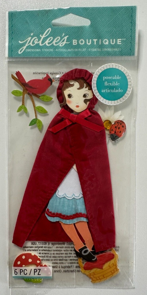 Jolee’s Boutique Poseable Red Riding Hood-5.5 x 2.75 inches