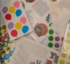 Vintage 1980s 1990s Sticker Lot 15+ Pages Stickers Various Brands Holidays
