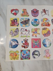 Vintage 1983 Institutional Financing Services Stickers Butterflies Unicorn Color