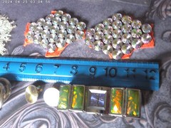 Craft Embellishments Lot Hologram/Prism Junk Jewelry, Bling Rhinestone Stick-Ons
