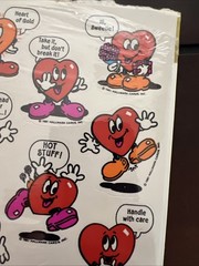 Hallmark vintage 1981 Stickers Valentines Day Hearts W Faces Quotes Love 1 Sheet