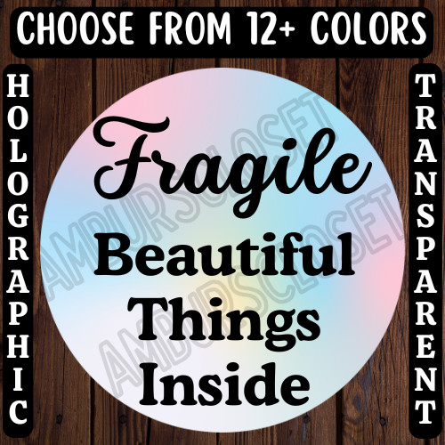 40 CAUTION STICKERS 2″ ROUND LABELS SHIPPING SUPPLIES FRAGILE OPEN CAREFUL