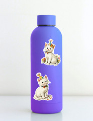 Retro Party Cat Die Cut Vinyl Stickers Set Scrapbooking Laptop Water Bottle