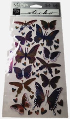 Stickopotamus Foil Butterflies Sticker Sheet Metallic Stickers Photosafe SPMT59