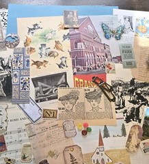Lot Junk Journal Paper Stickers Tickets Tags Labels Ephemera Vintage Post Cards