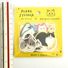 Japanese Cat Sticker Flakes Set 24pcs Kawaii Cute Japan Stationery