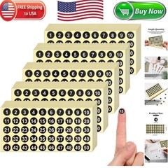 Durable 2500 Pcs Black Round Number Stickers – 0.4 Inch for Indoor/Outdoor Use