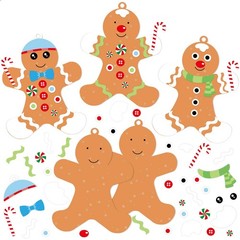 12 Gingerbread Man Craft Kit for Kids DIY Create Your Own Foam Gingerbread Ma…