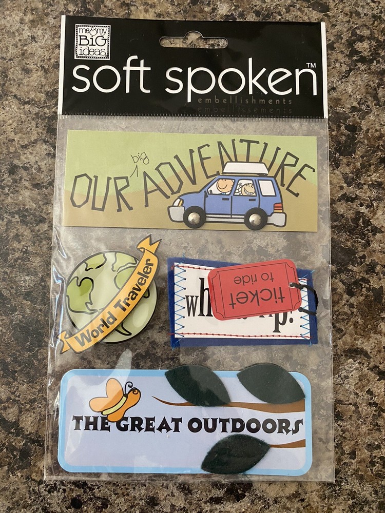 Our Adventure Travel Soft Spoken embellishments – Free Shipping – scrapbooking