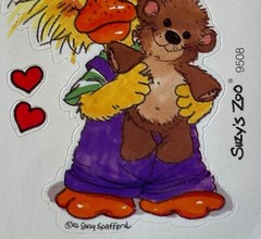HI FRIEND CHICK Stickers(7pc) 2″x3.5″Suzy’s Zoo•Card Making •Flowers•Animal•Hug