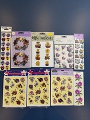 Vintage Stickers Flowers & Cats 17 Packets Multiple Sheets Per Pack New