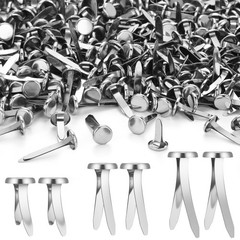 Ferraycle 500 Pieces Mini Brads Fasteners Brass Paper Fasteners Metal Round P…