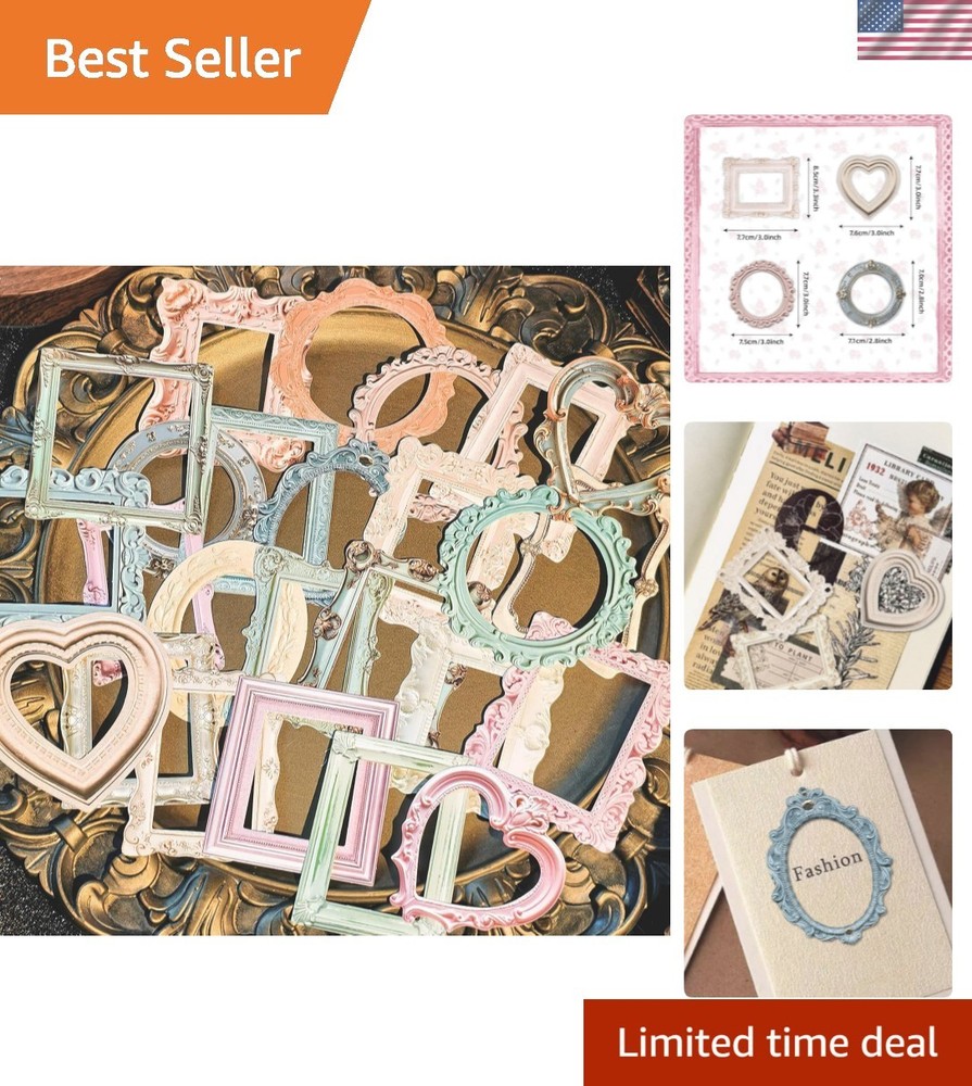 100 Pcs Vintage Frame Decorative Stickers – Scrapbooking Supplies for Planner…