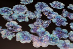 Crystal Flower PET sticker | flower blue butterfly holographic themed PET