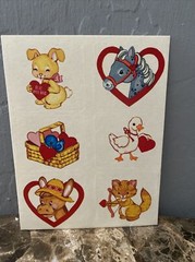 Sangamon Holiday Stickers Vintage 1 Sheet Made in USA Valentines Day