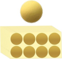 200 Gold Metallic Embossing Stickers for Certificates and Awards Sealing
