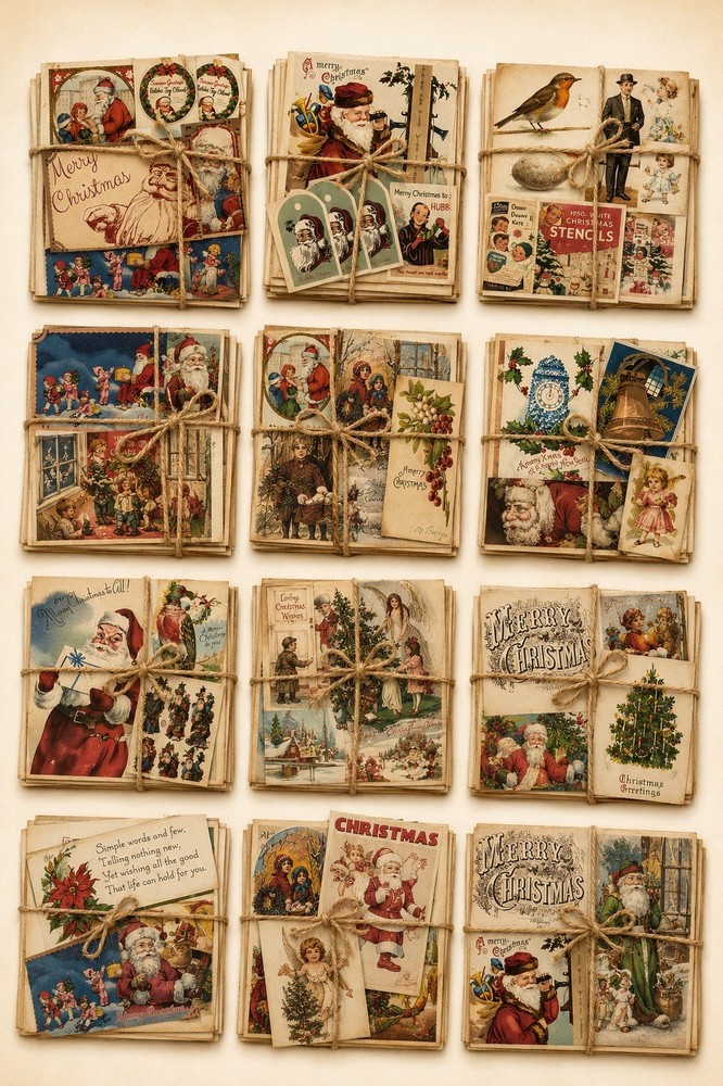 150+ CHRISTMAS Ephemera Lot Junk Journal Grab Bag Scrapbook paper Collage