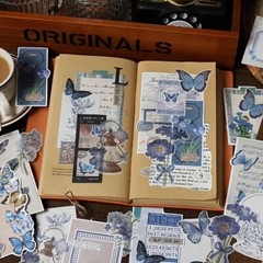 80/pk WHITE FLORAL Retro Scrapbook Accents Ephemera Stickers Art Junk Journal