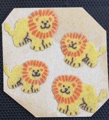 VINTAGE SANDYLION FUZZY LION STICKER 4.25 SHIPS ALL
