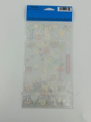 Artisko Classic Paper Cocktail Drinks Puffy Stickers Sheet Photo Safe
