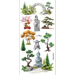 Violette Stickers – 1 Bonsai Plants Sticker Sheet – Asian Garden – Scrapbooks