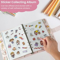 Reusable Sticker Book Collecting,A5 Binder Album Storage Organizer with Blank…