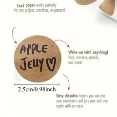 500Pcs/Roll Kraft Round Stickers Cute Self-adhesive Label Paper Sticker Classifi