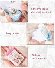 Set of 6 Washi Stickers for Journaling – 300 Pcs – Retro Romance – 6 Sets
