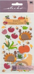 Sticko Classic stickers HAPPY THANKSGIVING Turkey theme 68690 FAST FREE ship!