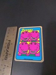 Vintage Stickers Barney Dinosaur Foil Mylar Vending Machine Sticker Reflective