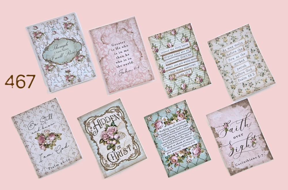 Vintage Style Victorian Bible Verse Cards Inspirational Faith Crafts
