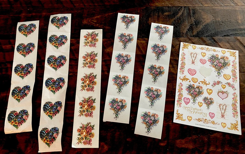 Lot Of PSX Designs Floral & Heart Stickers NEW! Archival Valentines