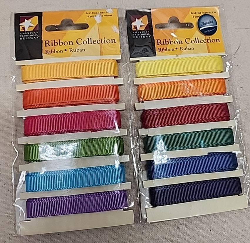 American Traditional Designs Ribbon Collection Lot of 2 new pkgs 6 yards in each
