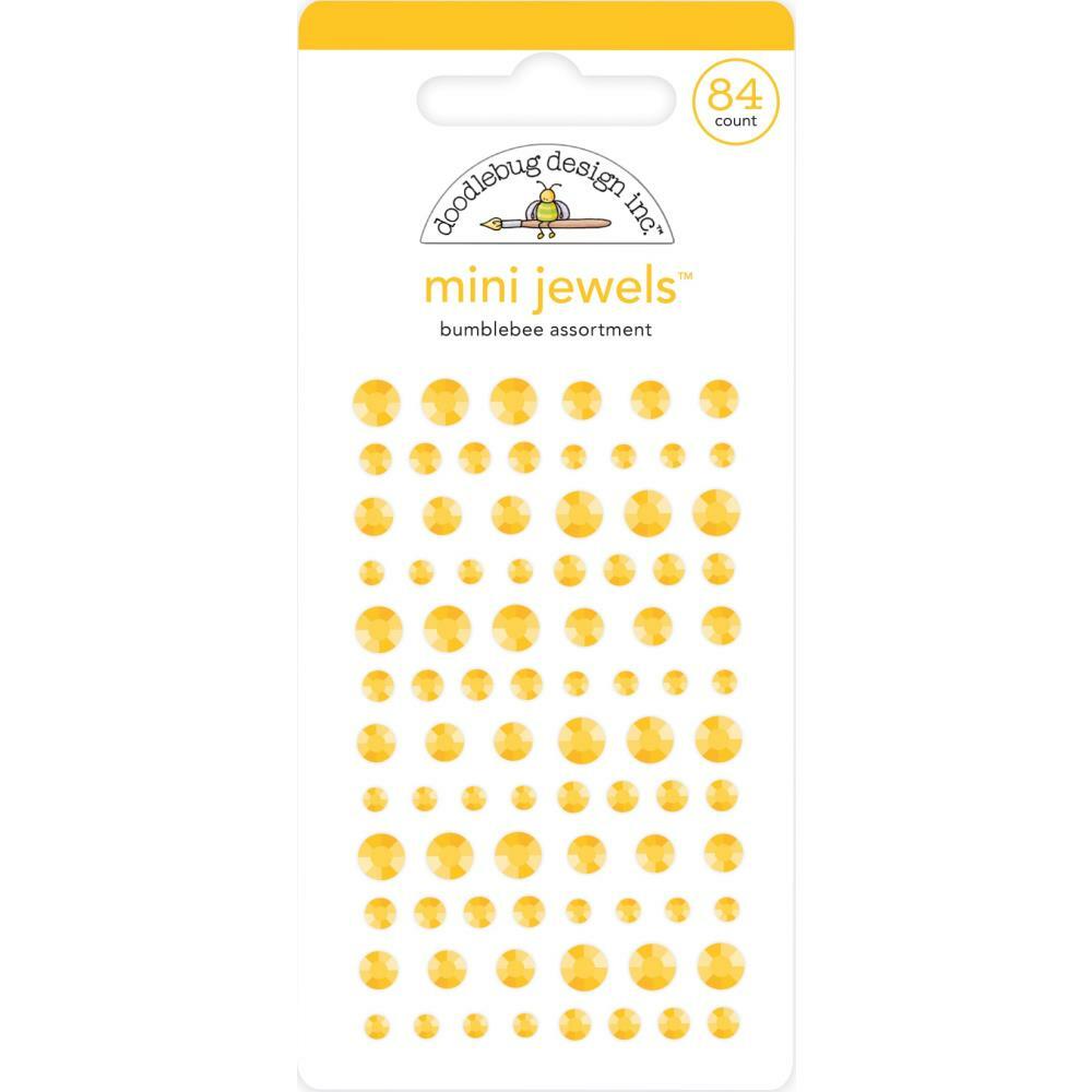 Crafts Doodlebug Mini Jewels Repeats Assorted Sizes Gems Bling Bumblebee Yellow