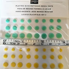 Stampin Up Resin Dots Green Yellow Pink Stickers Craft Embellishments 4 to 7 mm