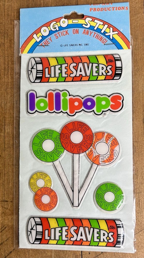 Vintage Life Savers Puffy Sticker Pack 1980s New Sealed Gordy International