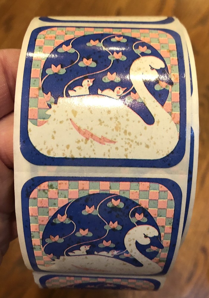 Vintage Stickers Scrapbooking Crafts – ANIMAL PARADE 1983 SWANS ROLL