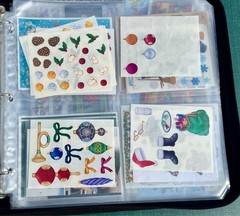 Crop In Style Binder ~ 17 Sheets of Christmas Stickers ~ Navy Blue with Strap
