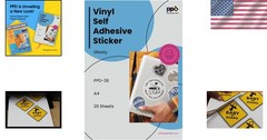 Printable Vinyl Sticker Paper for Inkjet Printer – 20 Sheets Glossy Sticker P…